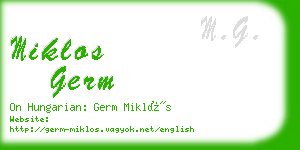 miklos germ business card